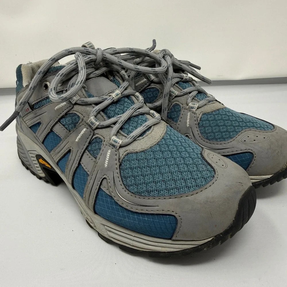 LL Bean Tek 2.5 Waterproof Hiking Shoes Womens 6 Blue Grey Vibram Sole 303621